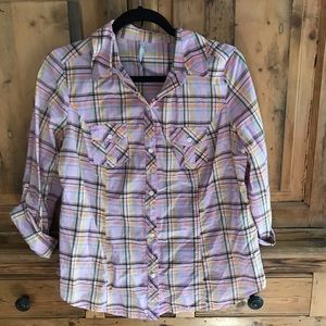 Plaid quarter sleeve